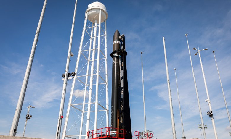 Electron on the pad at Launch Complex 2, Wallops Island, Virginia. 